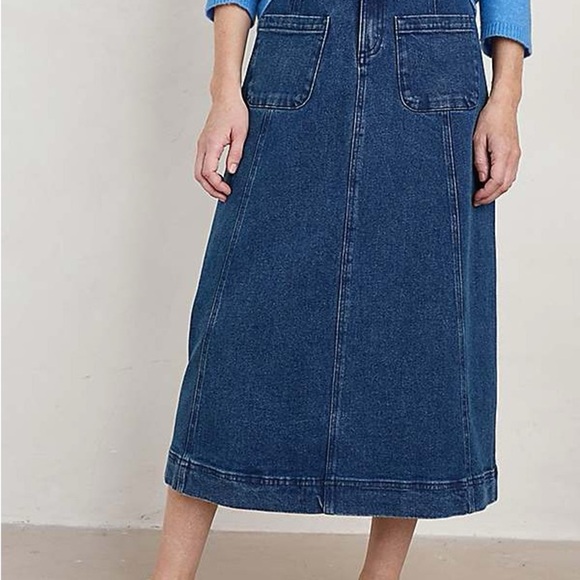 Denim Skirt - Deep Blue - Picture 3 of 12